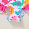 imageYOUNGER TREE Toddler Swimsuit Girl Color Block Stripe OnePiece Swimwear Baby Girl Bathing SuitsDinosaur