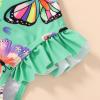 imageYOUNGER TREE Toddler Swimsuit Girl Color Block Stripe OnePiece Swimwear Baby Girl Bathing SuitsGreenbutterfly