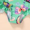imageYOUNGER TREE Toddler Swimsuit Girl Color Block Stripe OnePiece Swimwear Baby Girl Bathing SuitsGreenbutterfly