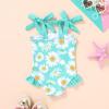 imageYOUNGER TREE Toddler Swimsuit Girl Color Block Stripe OnePiece Swimwear Baby Girl Bathing SuitsGreendaisy