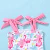 imageYOUNGER TREE Toddler Swimsuit Girl Color Block Stripe OnePiece Swimwear Baby Girl Bathing SuitsLeaves  Flamingos
