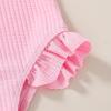 imageYOUNGER TREE Toddler Swimsuit Girl Color Block Stripe OnePiece Swimwear Baby Girl Bathing SuitsLight Pink Wrinkle Fabric