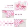 imageYOUNGER TREE Toddler Swimsuit Girl Color Block Stripe OnePiece Swimwear Baby Girl Bathing SuitsPink Checkerboard