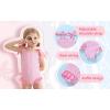imageYOUNGER TREE Toddler Swimsuit Girl Color Block Stripe OnePiece Swimwear Baby Girl Bathing SuitsPinkstripe