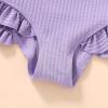imageYOUNGER TREE Toddler Swimsuit Girl Color Block Stripe OnePiece Swimwear Baby Girl Bathing SuitsPurple4