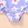 imageYOUNGER TREE Toddler Swimsuit Girl Color Block Stripe OnePiece Swimwear Baby Girl Bathing SuitsPurplecatroon Little Flowers