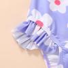 imageYOUNGER TREE Toddler Swimsuit Girl Color Block Stripe OnePiece Swimwear Baby Girl Bathing SuitsPurplecatroon Little Flowers