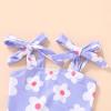 imageYOUNGER TREE Toddler Swimsuit Girl Color Block Stripe OnePiece Swimwear Baby Girl Bathing SuitsPurplecatroon Little Flowers
