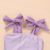 imageYOUNGER TREE Toddler Swimsuit Girl Color Block Stripe OnePiece Swimwear Baby Girl Bathing SuitsPurplestripe