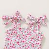 imageYOUNGER TREE Toddler Swimsuit Girl Color Block Stripe OnePiece Swimwear Baby Girl Bathing SuitsRose Redfloral
