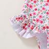 imageYOUNGER TREE Toddler Swimsuit Girl Color Block Stripe OnePiece Swimwear Baby Girl Bathing SuitsRose Redfloral