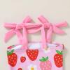 imageYOUNGER TREE Toddler Swimsuit Girl Color Block Stripe OnePiece Swimwear Baby Girl Bathing SuitsStrawberryflowers