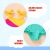 imageYOUNGER TREE Toddler Swimsuit Girl Color Block Stripe OnePiece Swimwear Baby Girl Bathing SuitsYellowgreen