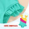 imageYOUNGER TREE Toddler Swimsuit Girl Color Block Stripe OnePiece Swimwear Baby Girl Bathing SuitsYellowgreen