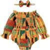 imageYOUNGER TREE African Baby Clothes Girl Dashiki Ankara Outfit SetBubble Romper
