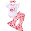 imageYOUNGER TREE Baby Girl 1st Birthday Outfit  My First Birthday Romper ampamp Flared PantsMy One Year
