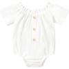 imageYOUNGER TREE Infant Toddler Baby Girls Romper Lace Flutter Sleeve Bodysuit Cotton Summer OutfitsWhite Off Shoulder