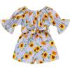 imageYOUNGER TREE Kids Toddler Baby Girls Summer Outfit OffShoulder Sunflower Overall Romper Jumpsuit Short Trousers ClothesSunflower