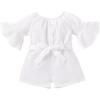 imageYOUNGER TREE Kids Toddler Baby Girls Summer Outfit OffShoulder Sunflower Overall Romper Jumpsuit Short Trousers ClothesWhite