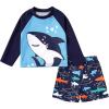 imageYOUNGER TREE Toddler Baby Boy Swimsuit Long Sleeve Bathing Suit Rash Guard Shirt Trunk Sets Swimwear Summer Clothes OutfitsCute Sharks
