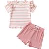 Pink Strips+pink Shorts