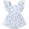 imageYOUNGER TREE Toddler Baby Girl Ruffled Sleeveless Romper Casual Summer Jumpsuit Cotton Linen ClothesBlue Floral