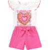 imageYOUNGER TREE Toddler Baby Girls Clothes Sunflower Tshirt  Bowknot Shorts with Cute Summer Girl Clothes SetDoughnut