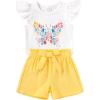 imageYOUNGER TREE Toddler Baby Girls Clothes Sunflower Tshirt  Bowknot Shorts with Cute Summer Girl Clothes SetYellow Butterfly
