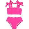 imageYOUNGER TREE Toddler Baby Girls Swimsuit Two Piece Solid Color Stripe Swimwear Summer Beach Bikini Bathing Suit 18M6TPink Bud