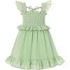 imageYOUNGER TREE Toddler Dress Baby Girls Cotton Ruffle Sleeveless Summer Dresses Kids Boho Beach Casual SundressGreen
