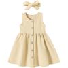 imageYOUNGER TREE Toddler Dresses Lemon Baby Girls Pineapple Fruit Dress Outfit Summer Girl Dress Spring SundressKhaki