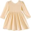 imageYOUNGER TREE Toddler Fall Dress Girl Winter Clothes Long Sleeve Velvet Dresses Princess Party OutfitsWhite
