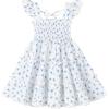 White Dress Blue Floral
