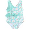 imageYOUNGER TREE Toddler Girl One Piece Swimsuit Color Block Stripe Swimwear Summer Beach Bathing Suit 12M5TBluedaisy
