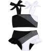 imageYOUNGER TREE Toddler Girls Two Pieces Swimsuit Color Block Stripe Swimwear Summer Beach Bathing Suit 18M5TBlackwhite