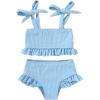 imageYOUNGER TREE Toddler Girls Two Pieces Swimsuit Color Block Stripe Swimwear Summer Beach Bathing Suit 18M5TBlue2