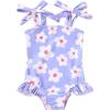 imageYOUNGER TREE Toddler Swimsuit Girl Color Block Stripe OnePiece Swimwear Baby Girl Bathing SuitsPurplecatroon Little Flowers