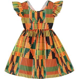 imageYOUNGER TREE African Baby Clothes Girl Dashiki Ankara Outfit SetBackless Dress