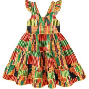 imageYOUNGER TREE African Baby Clothes Girl Dashiki Ankara Outfit SetHalter Sleeveless Dress