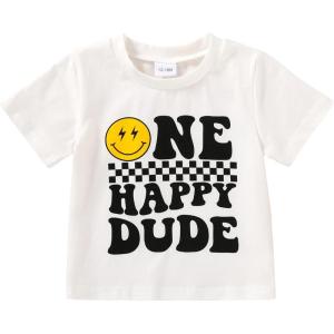 imageYOUNGER TREE Baby Boy Clothes 1 Year Old Boy Clothes First Birthday Outfit Boy Short Sleeve TShirt Infant Boy Summer OutfitsOne Happy Dude