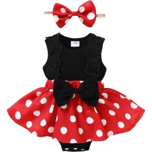 imageYOUNGER TREE Baby Girl Dresses Newborn Girls Dress Floral Baby Girl Summer Clothes Infant Headband Romper OutfitsS6 Black