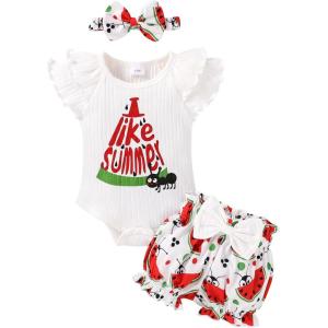 imageYOUNGER TREE Newborn Infant Baby Girl Clothes Romper Shorts Set Floral Summer Outfits Cute Baby Girl ClothingAnts Like Summer