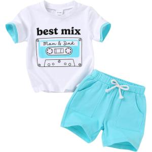 imageYOUNGER TREE Toddler Baby Boy Summer Clothes Dinosaur TShirt and Shorts Boy Outfits 12 Months to 4TBlue Clothes
