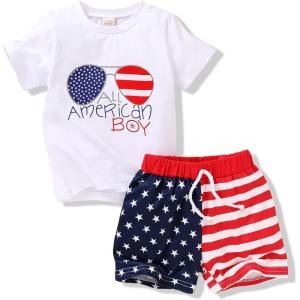 imageYOUNGER TREE Toddler Boy Clothes 4th of July Independence Day Tshirt American Flag Summer Shorts Set Little Kid 12M5TAmerican Boy