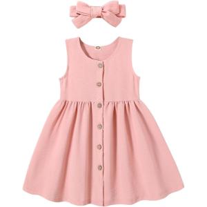 imageYOUNGER TREE Toddler Dresses Lemon Baby Girls Pineapple Fruit Dress Outfit Summer Girl Dress Spring SundressPink Dress