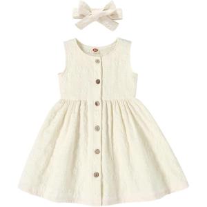 imageYOUNGER TREE Toddler Dresses Lemon Baby Girls Pineapple Fruit Dress Outfit Summer Girl Dress Spring SundressWhite Floral Dress