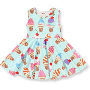 imageYOUNGER TREE Toddler Girls Donut Dress Doughnut Print OnePiece Skirt Sleeveless Princess Floral DressIce Cream Print Floral Dress