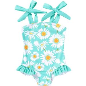 imageYOUNGER TREE Toddler Swimsuit Girl Color Block Stripe OnePiece Swimwear Baby Girl Bathing SuitsGreendaisy