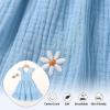 imageToddler Baby Girls Dress Floral Embroidered Boho Sleeveless Beach Butterfly SundressBlue and Flower