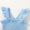 imageToddler Baby Girls Dress Floral Embroidered Boho Sleeveless Beach Butterfly SundressBlue and Flower